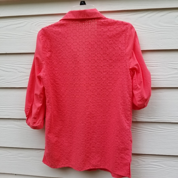 M CORAL eyelet button up tunic top - Picture 4 of 15